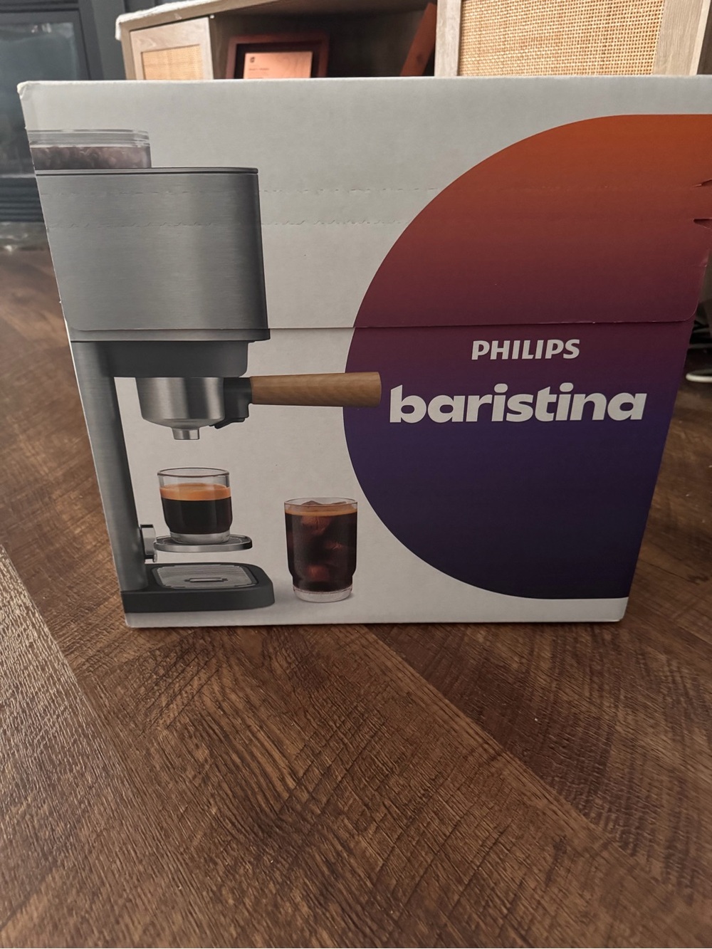 Philips Baristina Espresso Maker in Silver and Wood-Tone